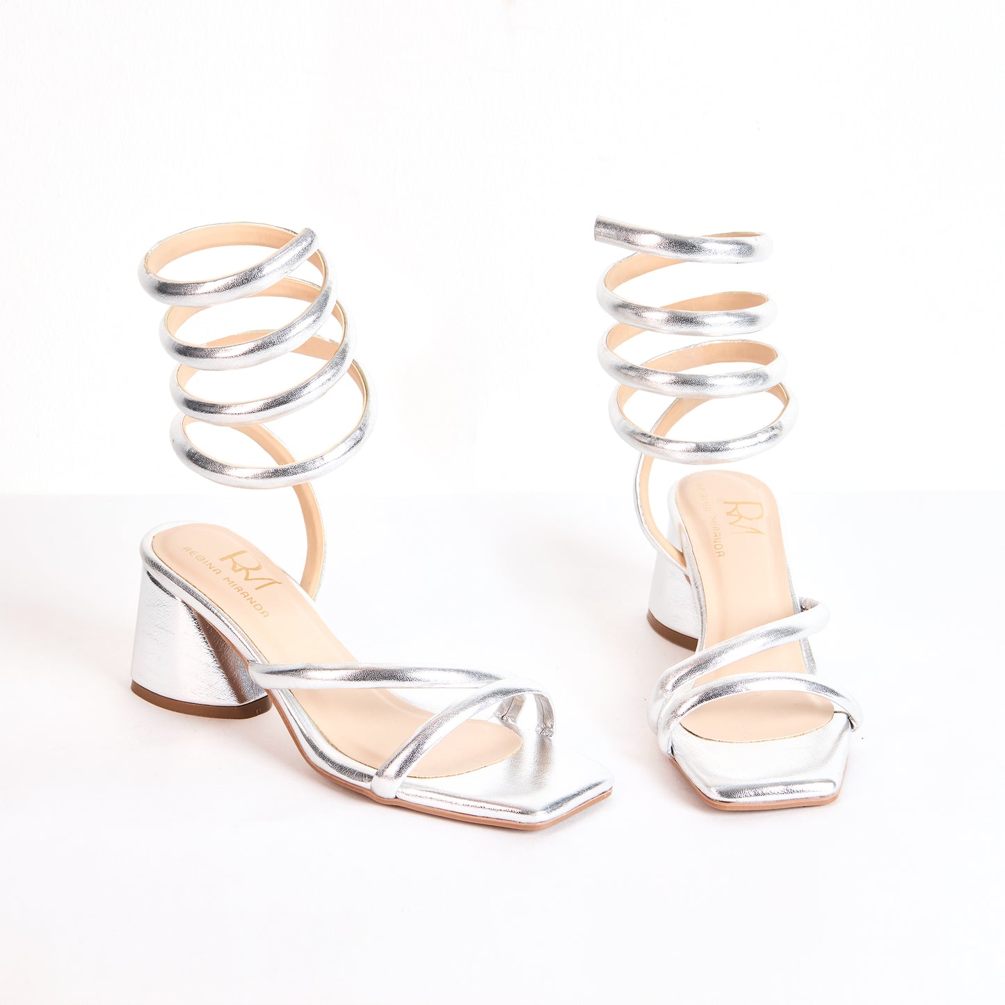 Sandalias Espiral Plateado