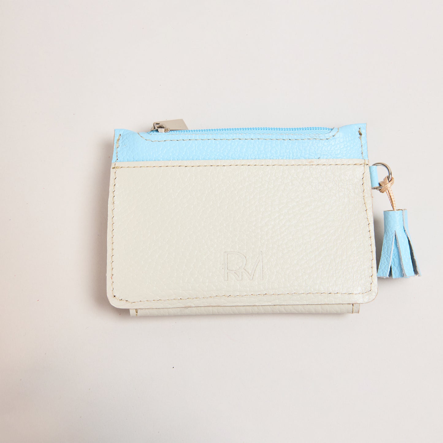 Mini Billetera Crema & Turquesa