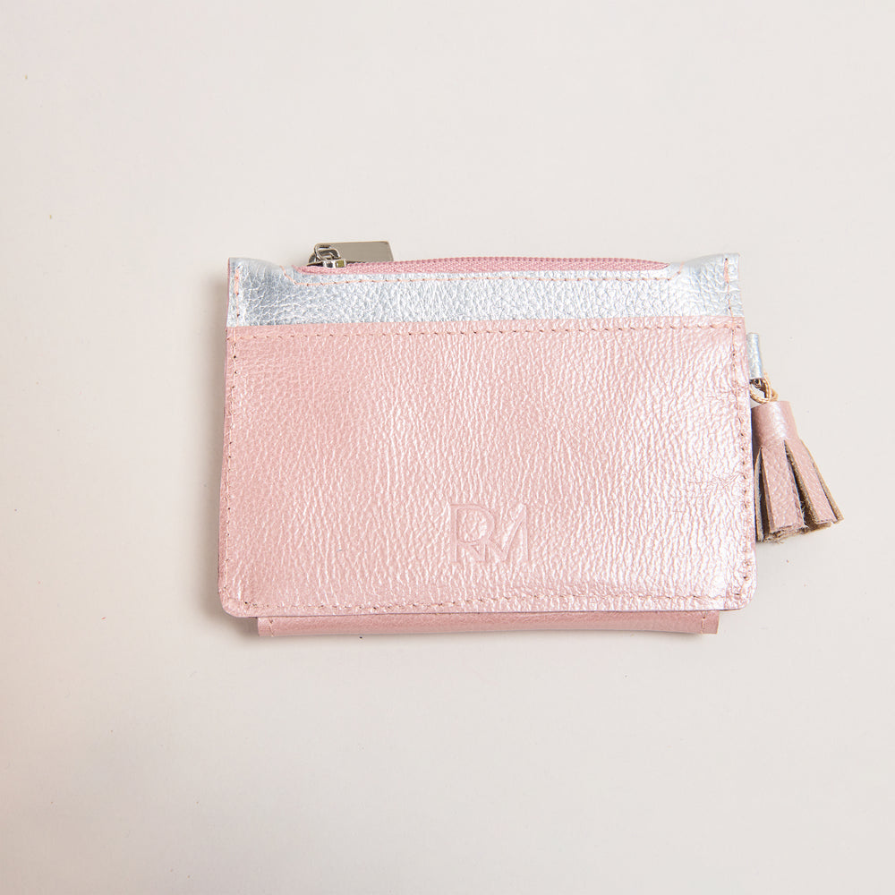 Mini Billetera Rosa Metalizado & Mora
