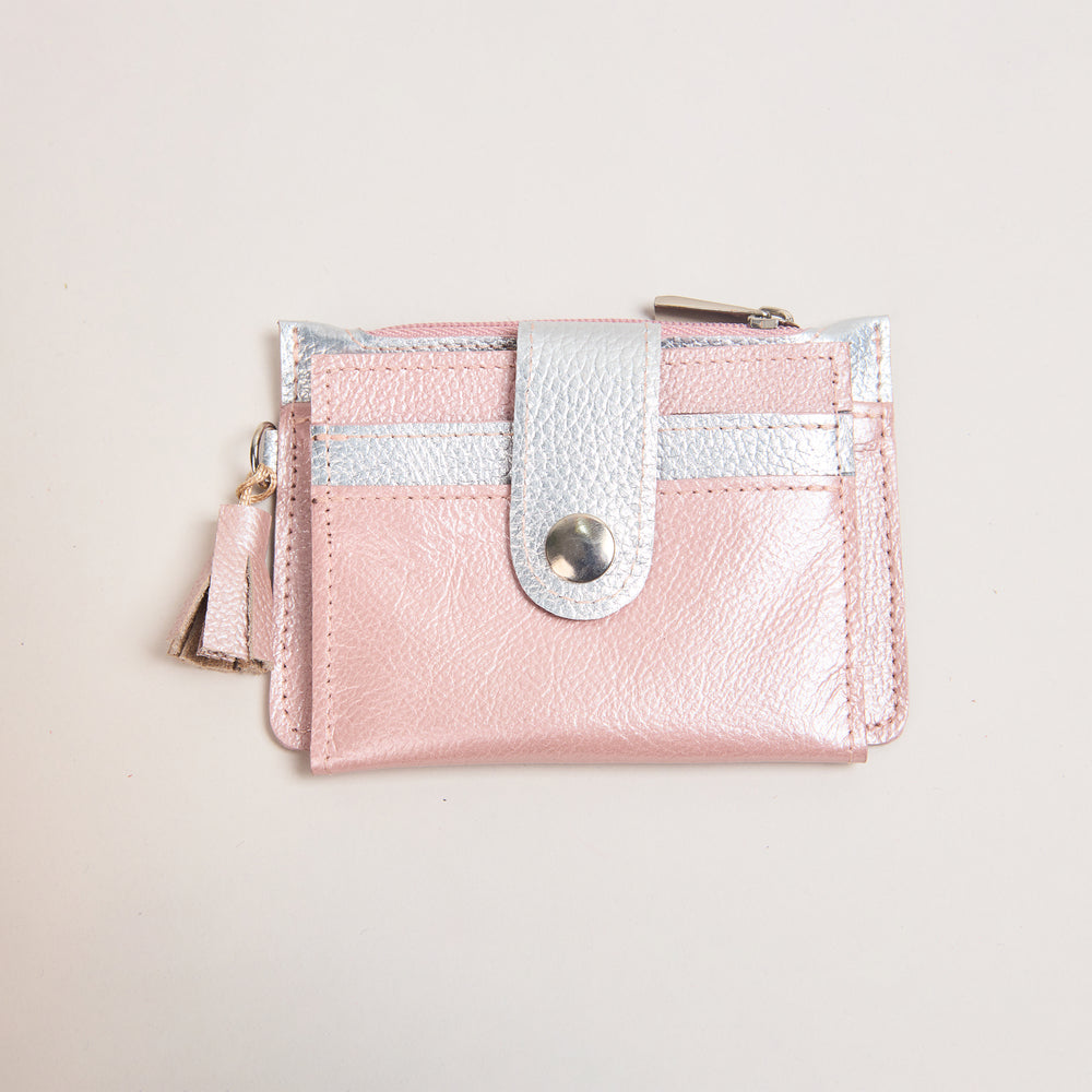 Mini Billetera Rosa Metalizado & Mora