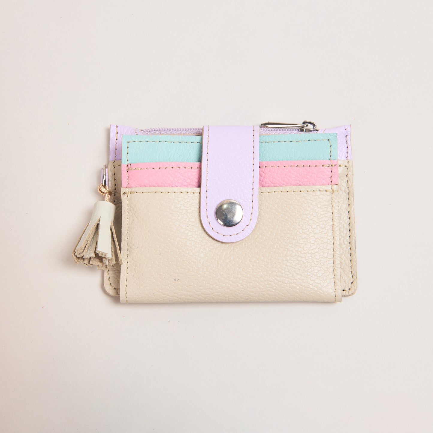 Mini Billetera Crema, Rosa & Menta