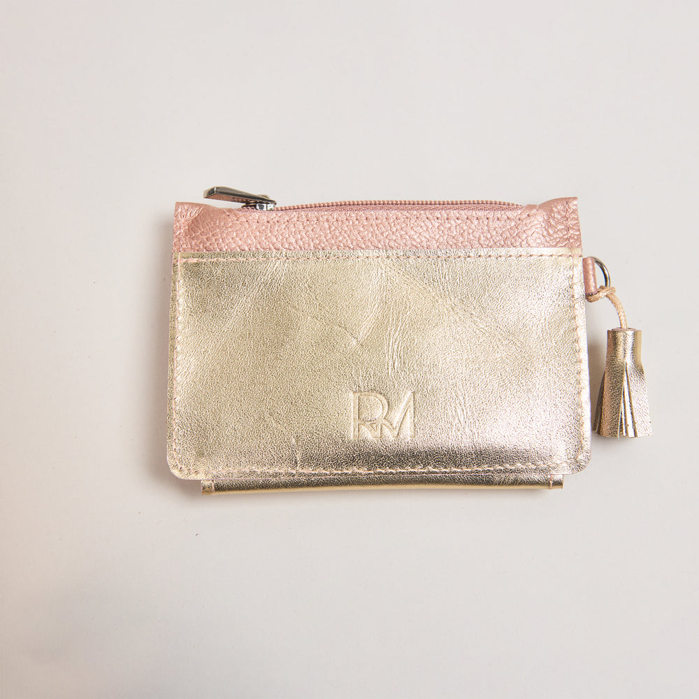 Mini Billetera Dorado Rosa