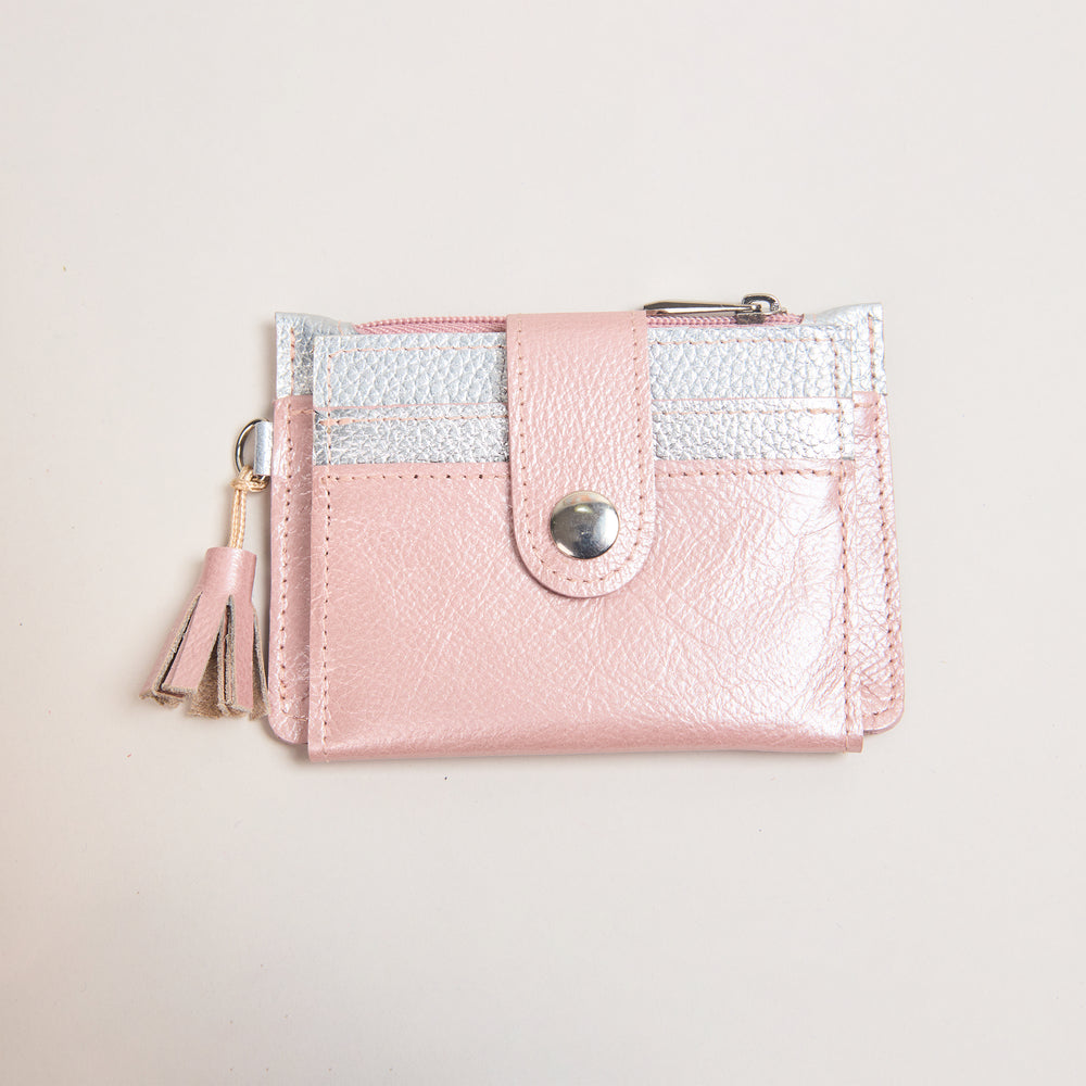 Mini Billetera Rosa Metalizado