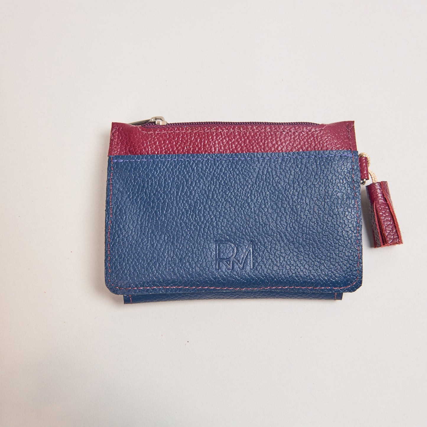Mini Billetera Azul & Vinotinto