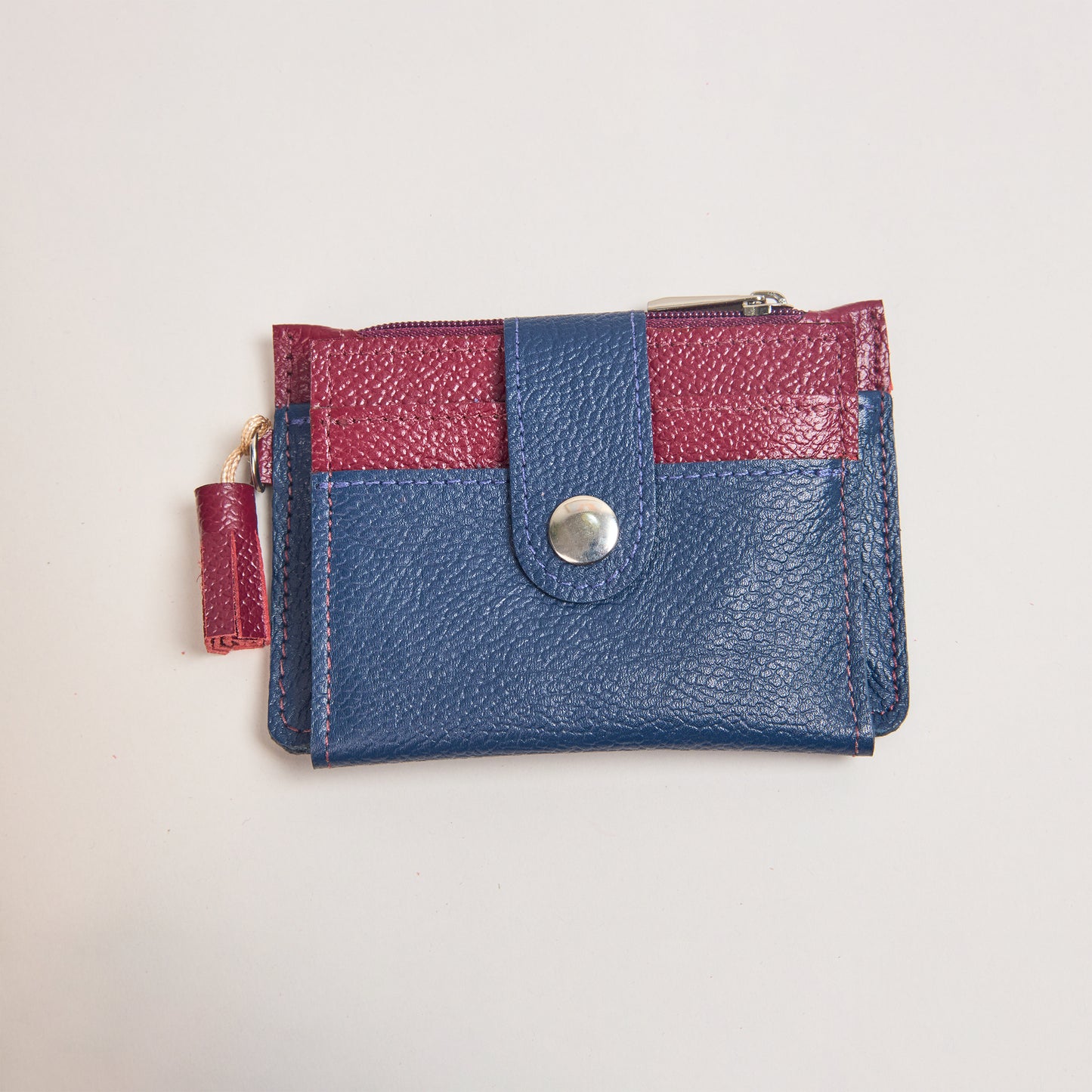 Mini Billetera Azul & Vinotinto