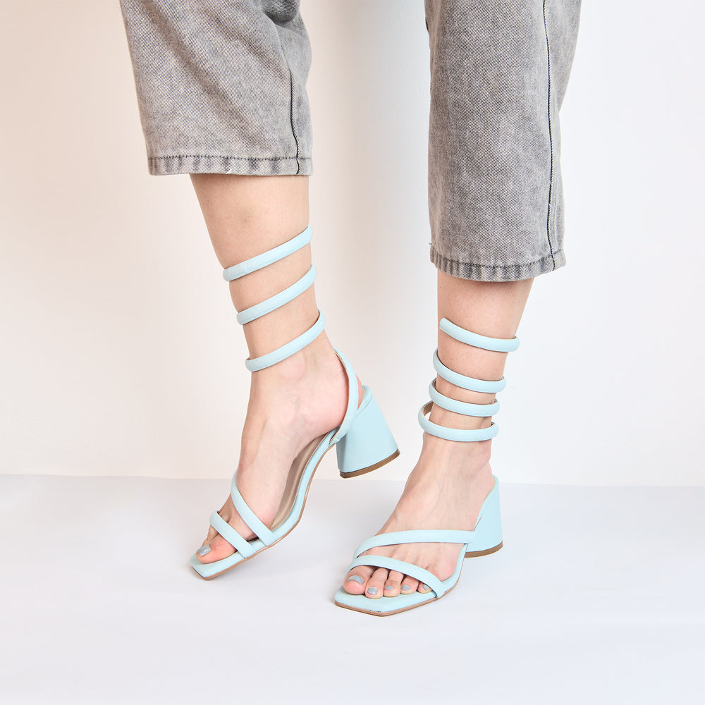 Sandalias Espiral Azul Celeste