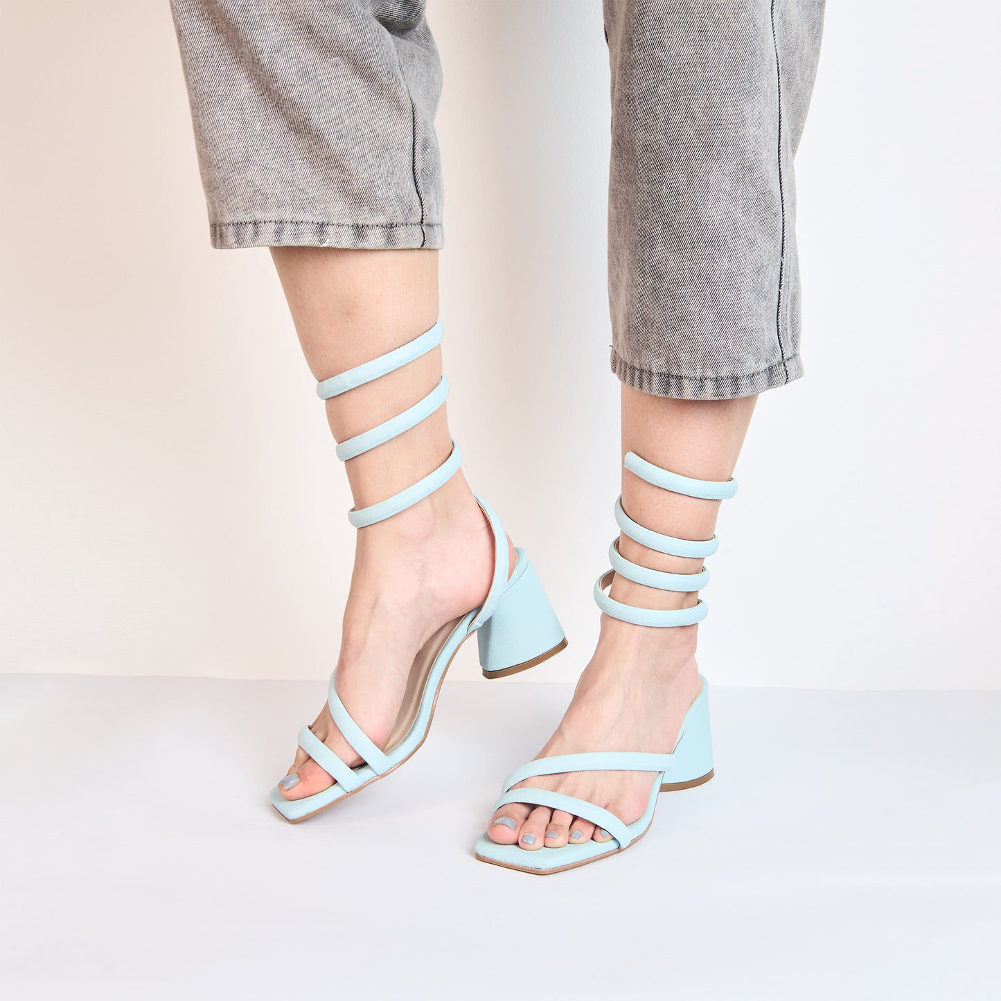 Sandalias Espiral Azul Celeste