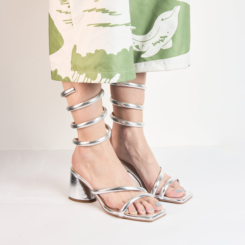 Sandalias Espiral Plateado