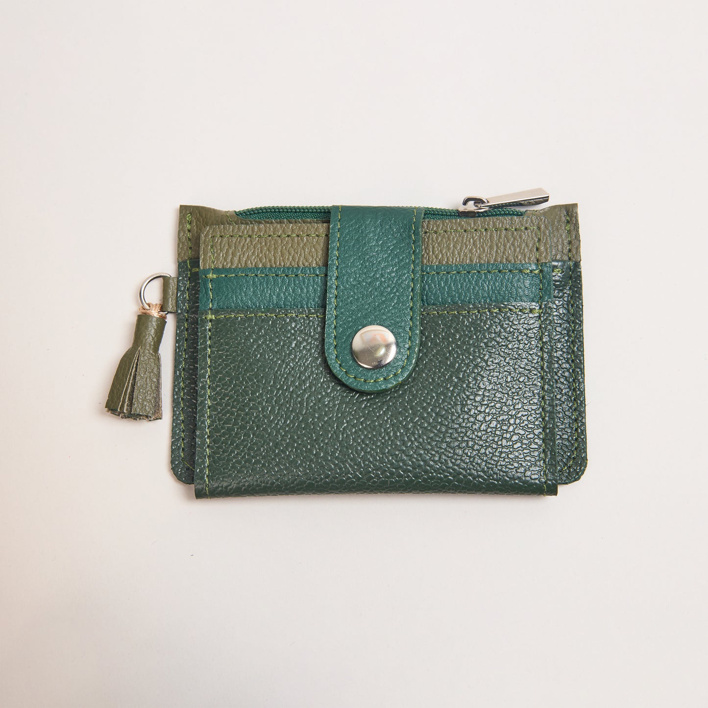Mini Billetera Verde Triple